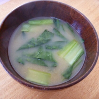 こんにちわ♪小松菜だけだのシンプルな味噌汁なのに、とても美味しかったよ (^_^)
シャキシャキが好きなの♥
小松菜ってクセがないから、どんな料理にも合うよね♪